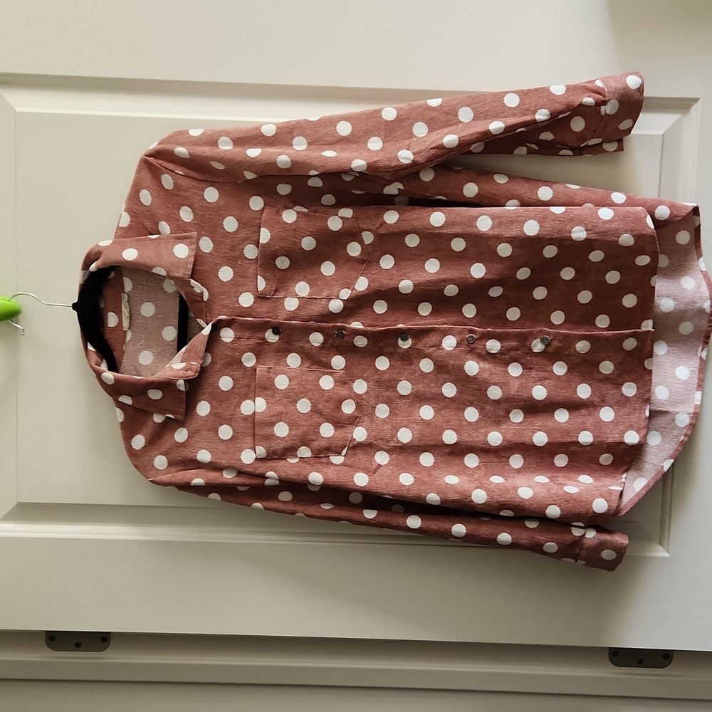 Mystree collared polka dot shirt